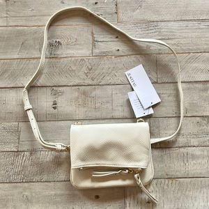 JustFab white cross body purse with extra chain